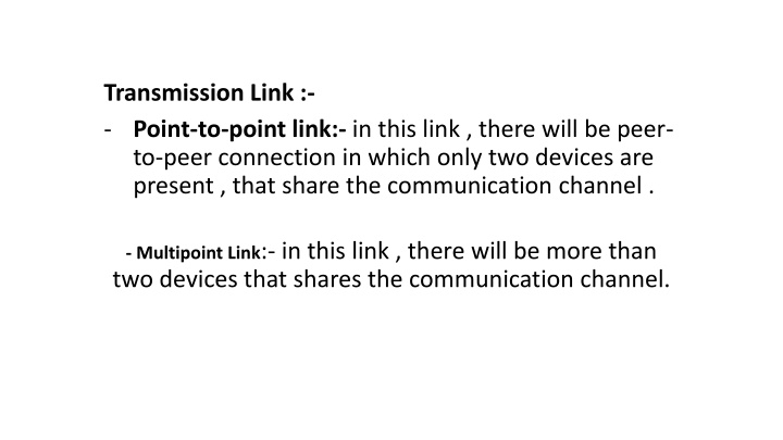 transmission link point to point link in this