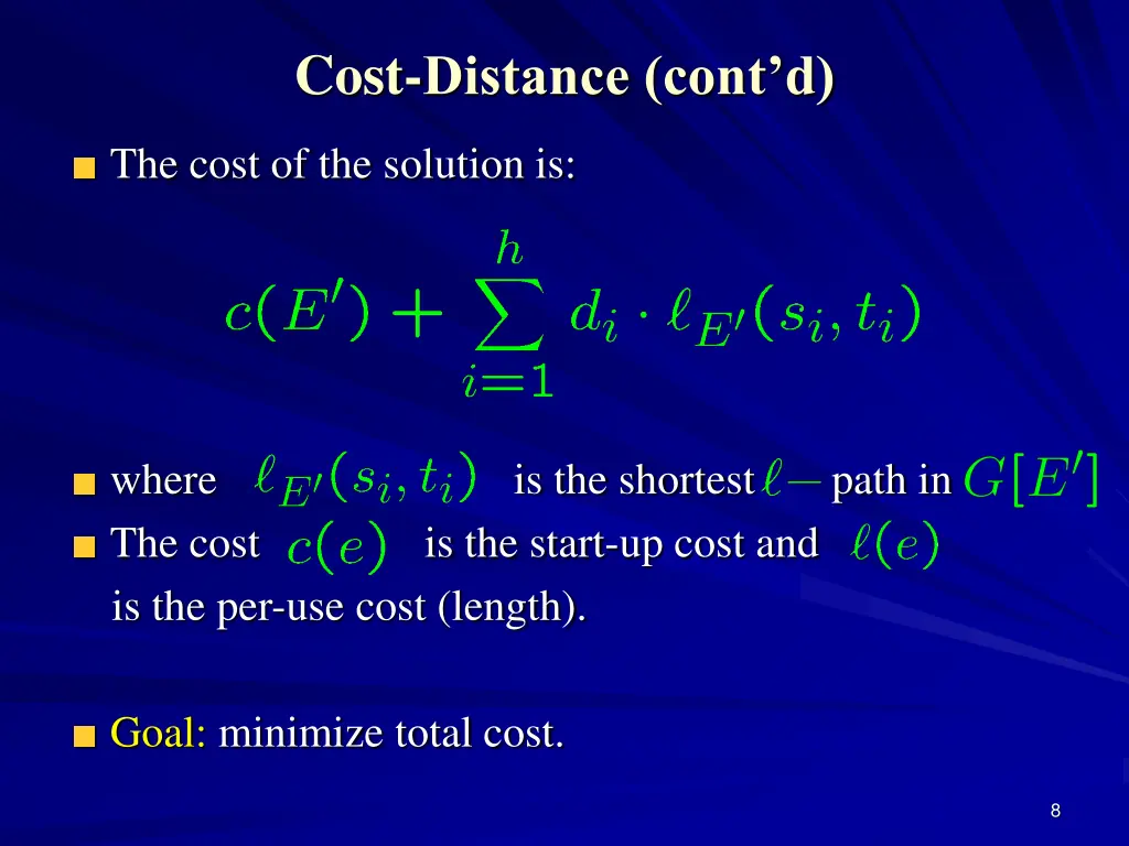 cost distance cont d