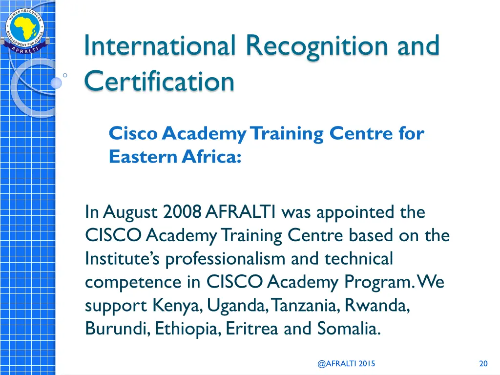 international recognition and certification