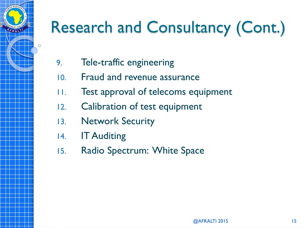 research and consultancy cont