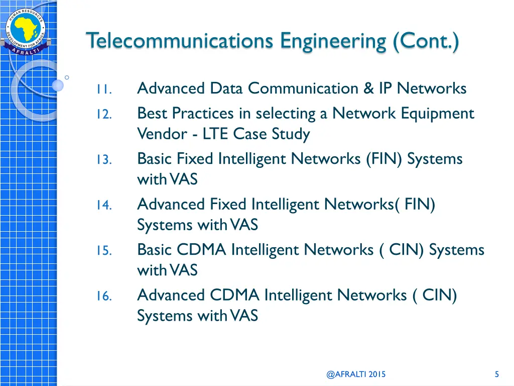 telecommunications engineering cont