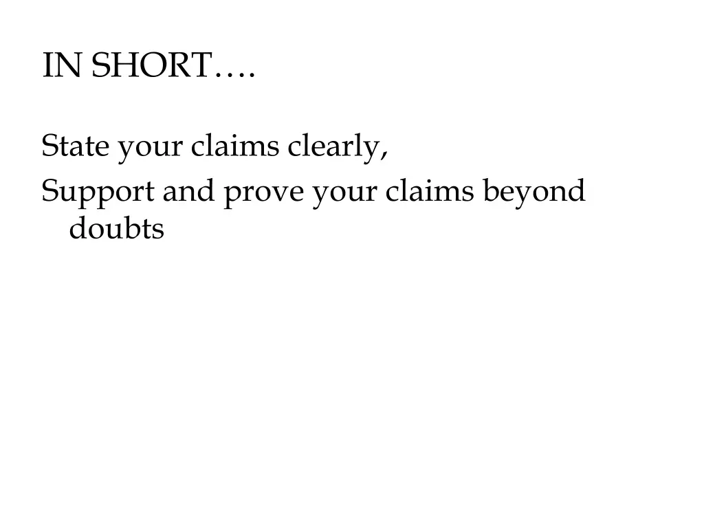 in short