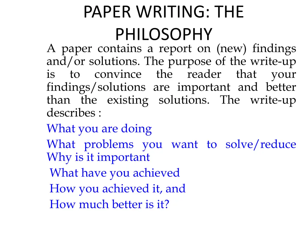paper writing the philosophy a paper contains