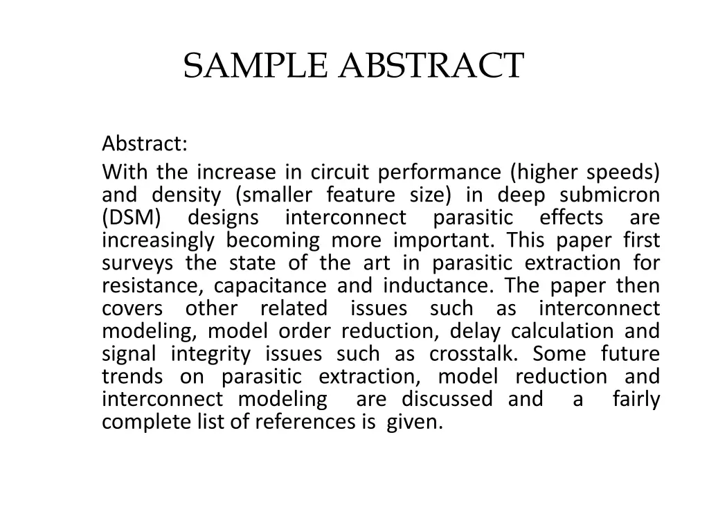 sample abstract