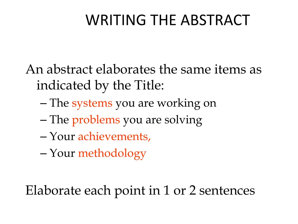 writing the abstract
