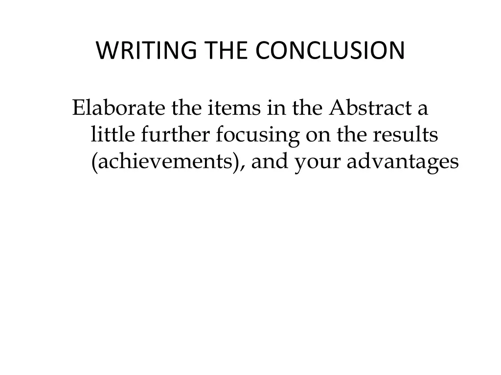 writing the conclusion