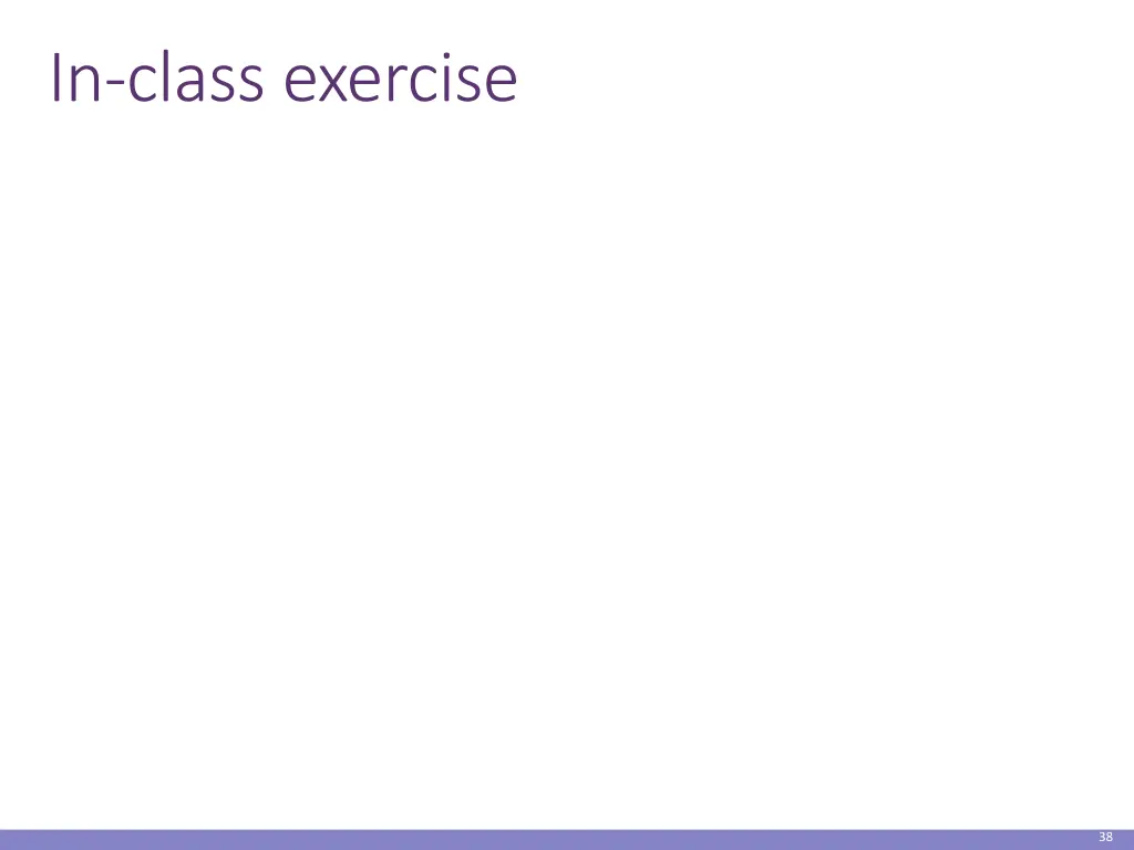 in class exercise