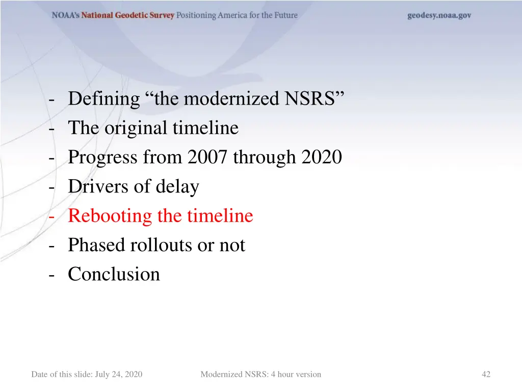 defining the modernized nsrs the original 4