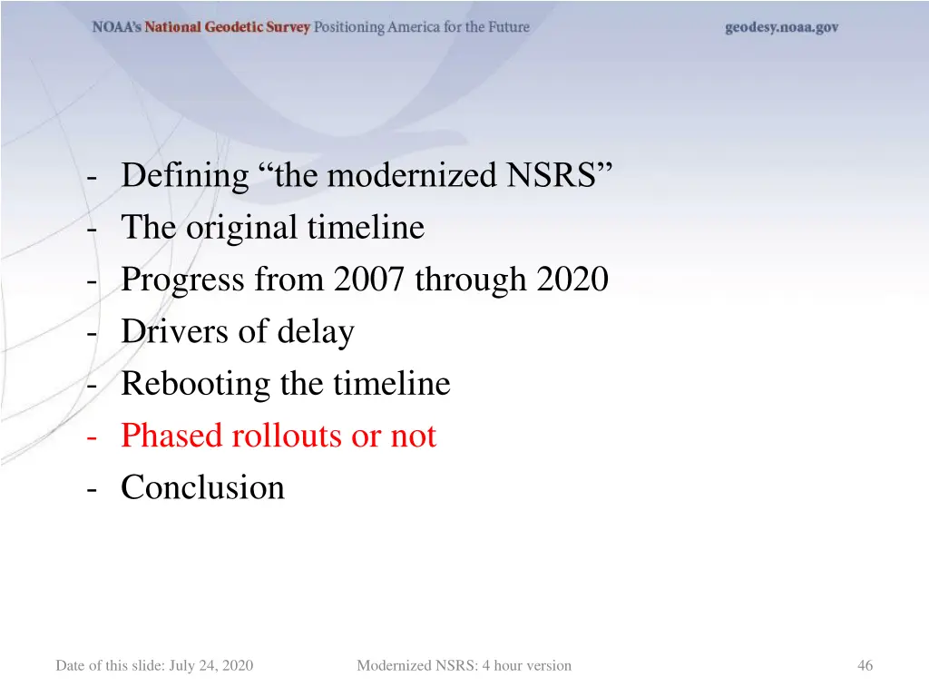 defining the modernized nsrs the original 5