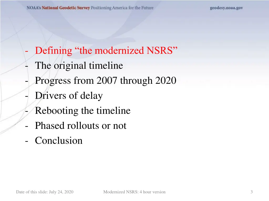 defining the modernized nsrs the original