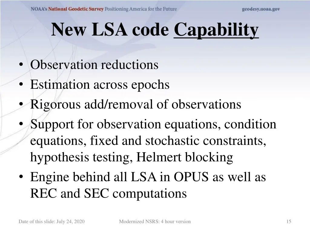 new lsa code capability