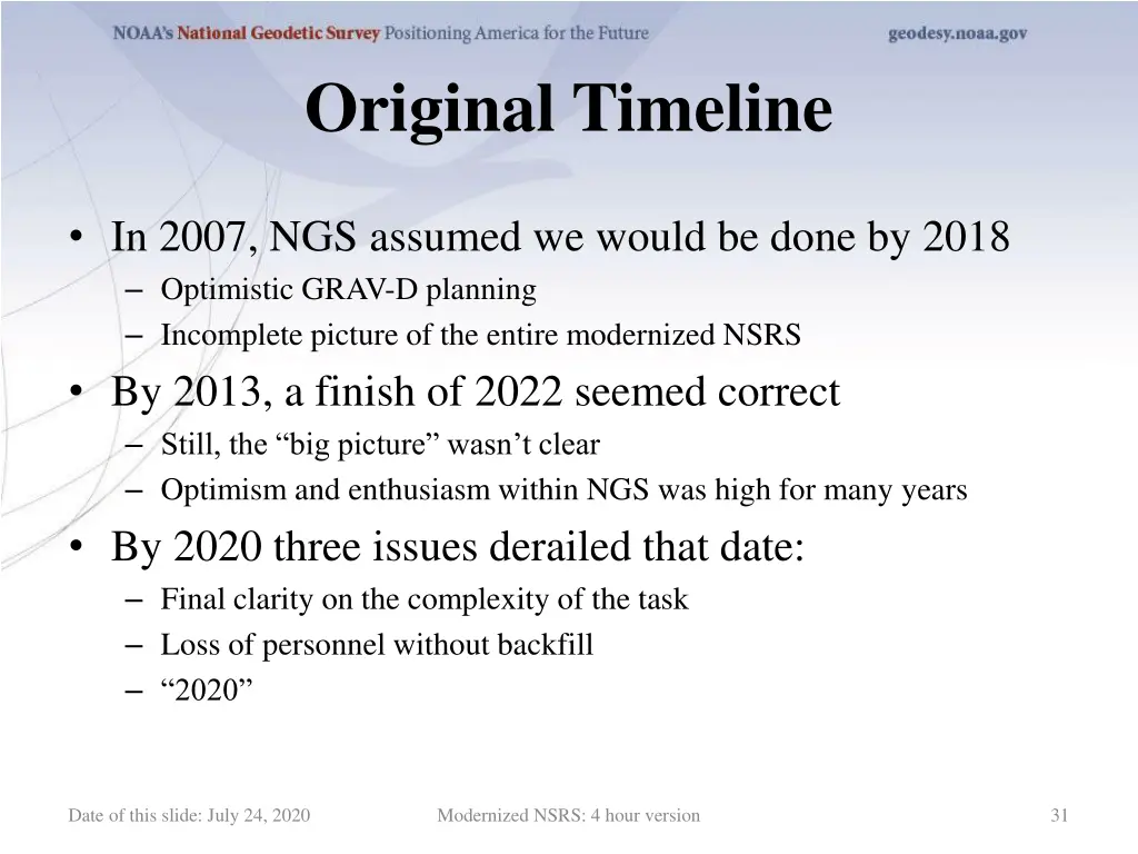 original timeline