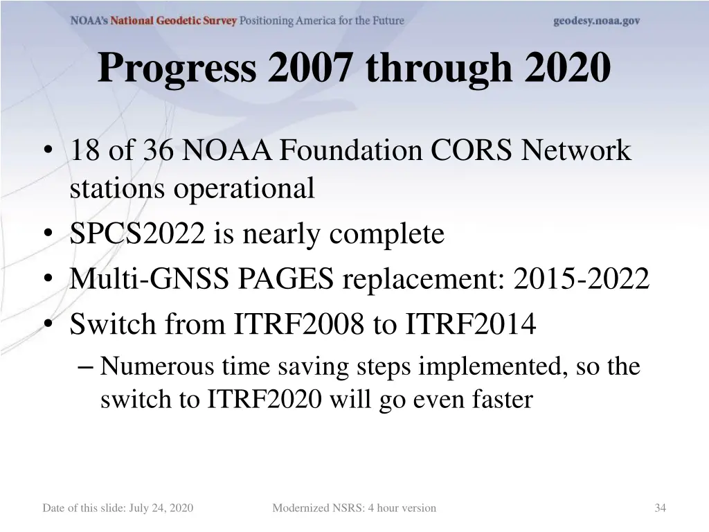 progress 2007 through 2020 1