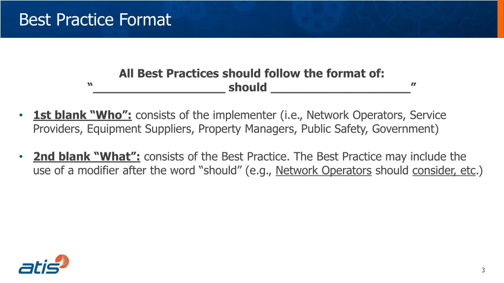 best practice format