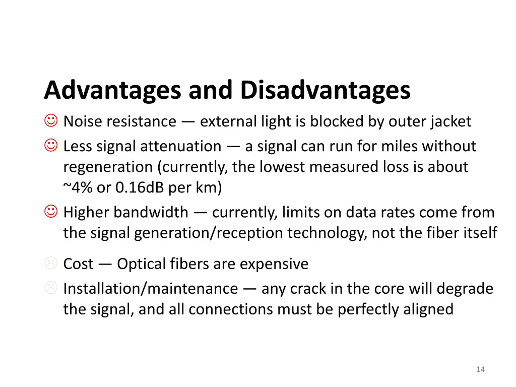 advantages and disadvantages noise resistance