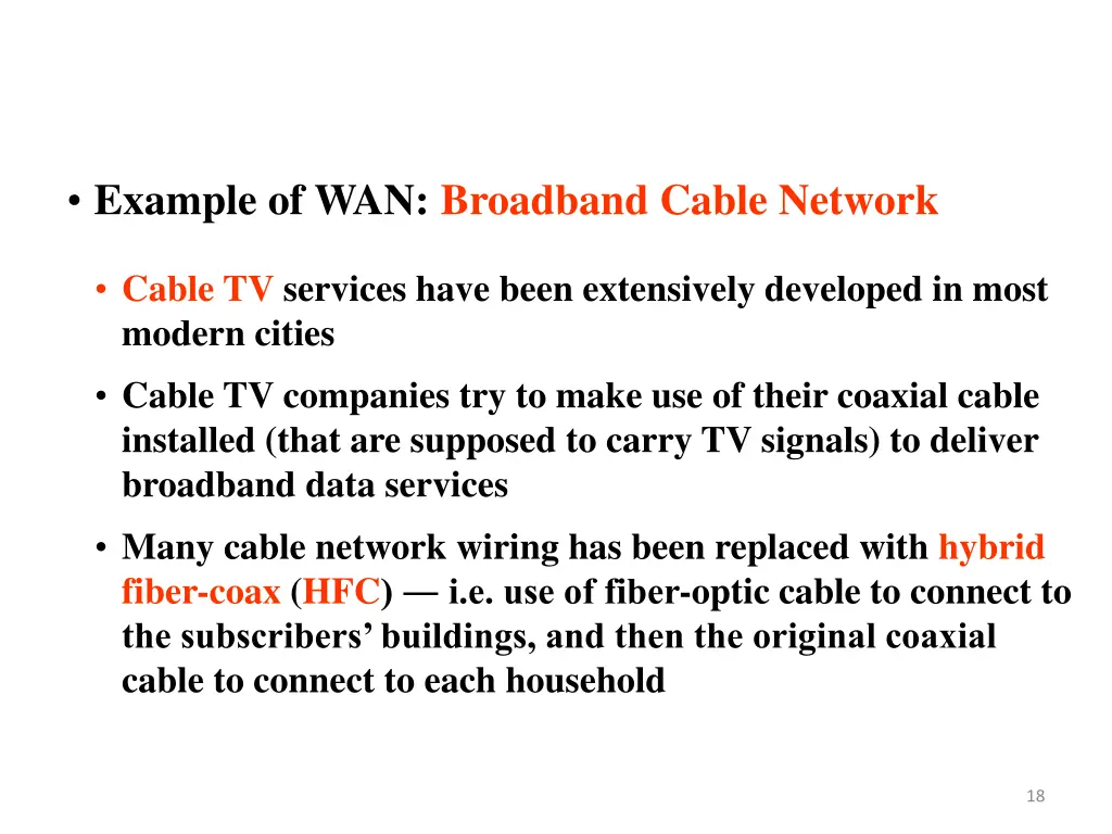 example of wan broadband cable network