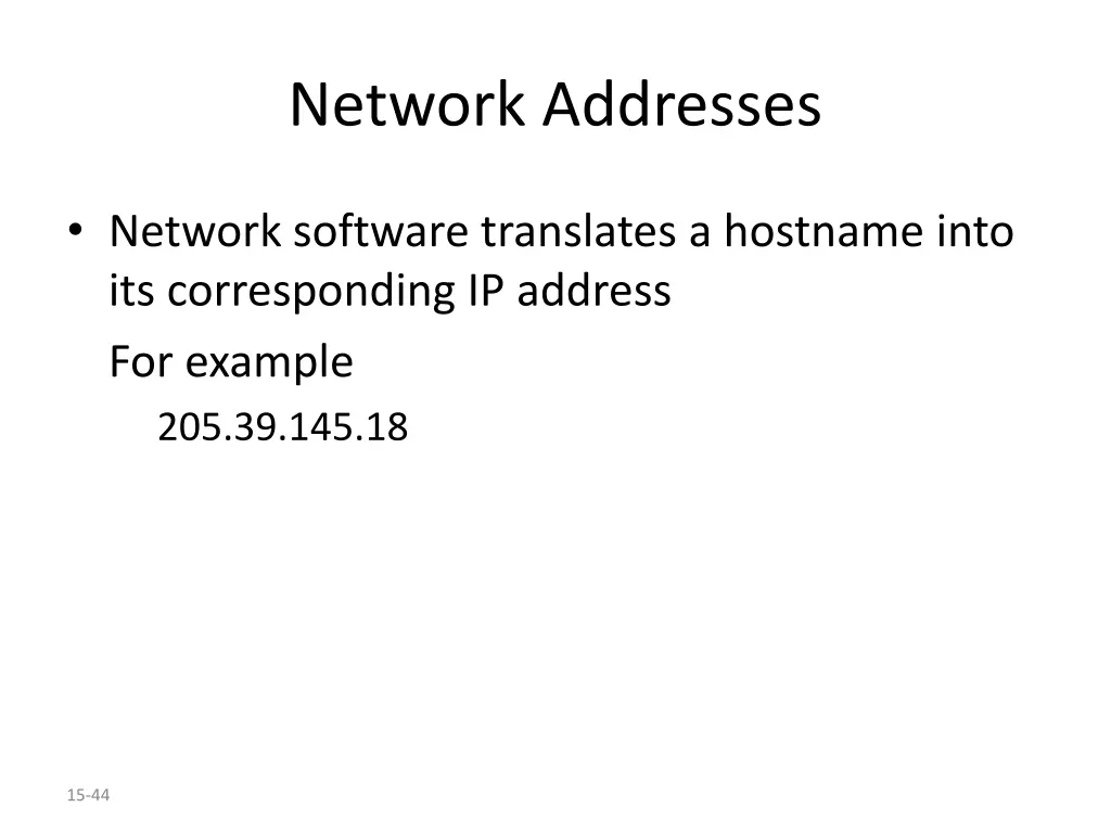 network addresses 1