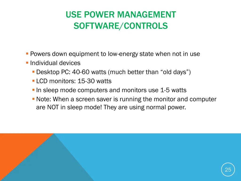 use power management software controls