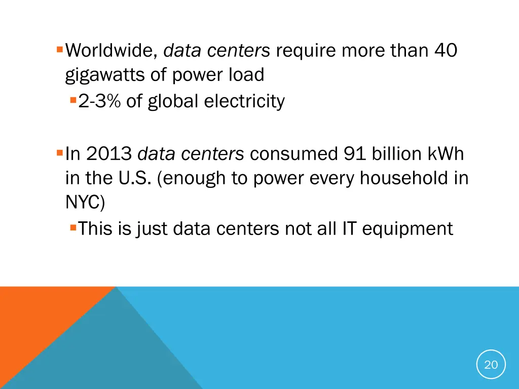 worldwide data centers require more than