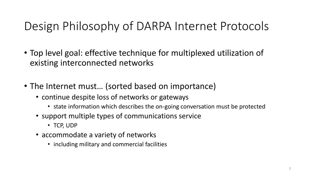 design philosophy of darpa internet protocols 1