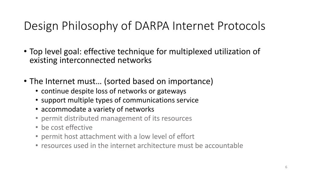 design philosophy of darpa internet protocols