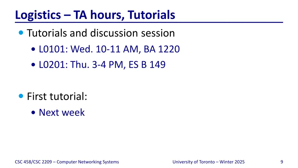 logistics ta hours tutorials tutorials