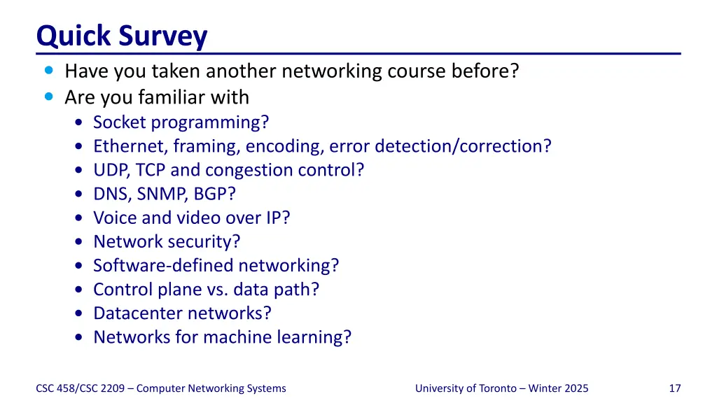 quick survey have you taken another networking