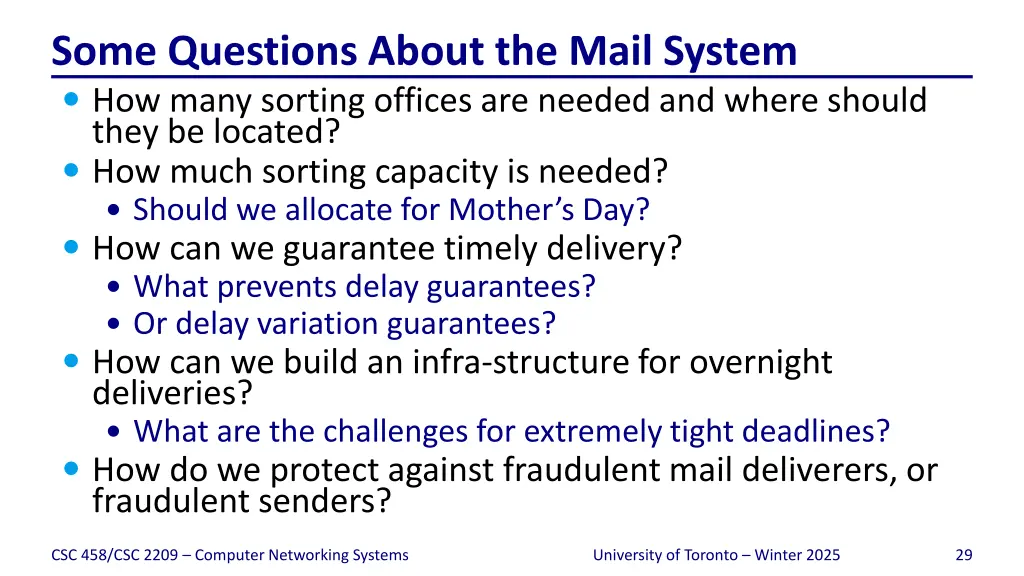 some questions about the mail system how many