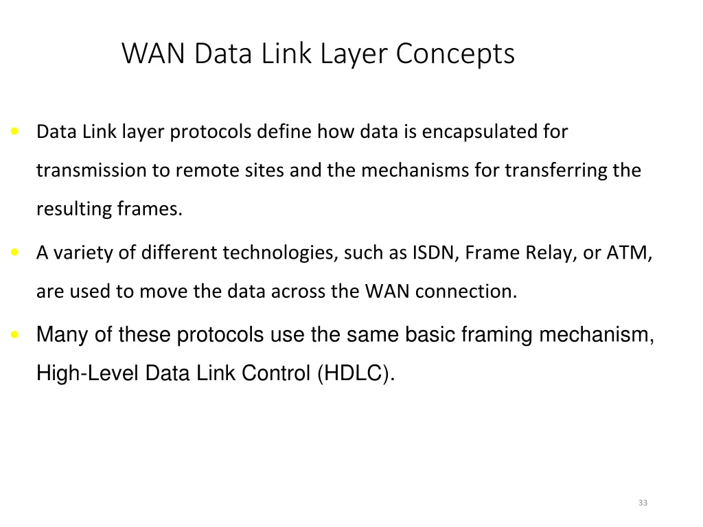 wan data link layer concepts