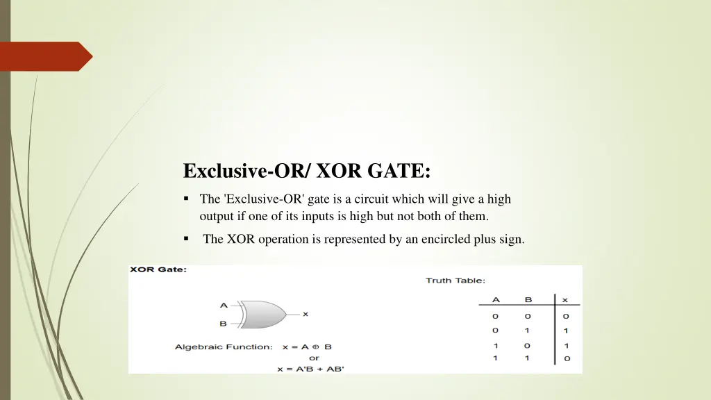 exclusive or xor gate
