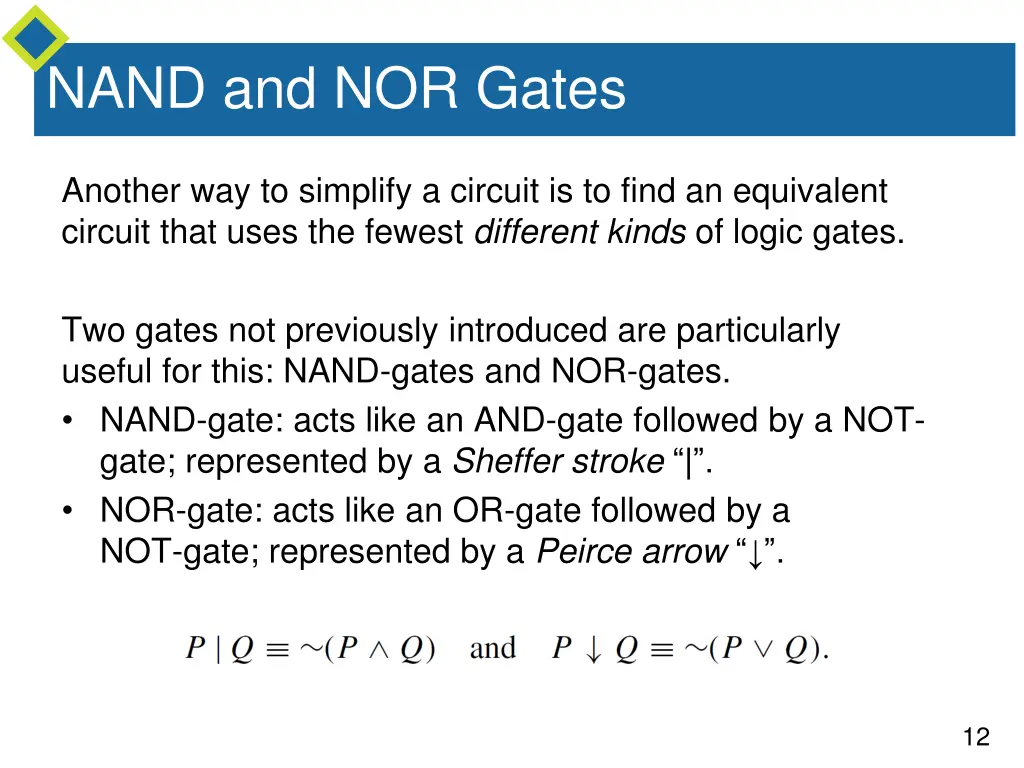 nand and nor gates
