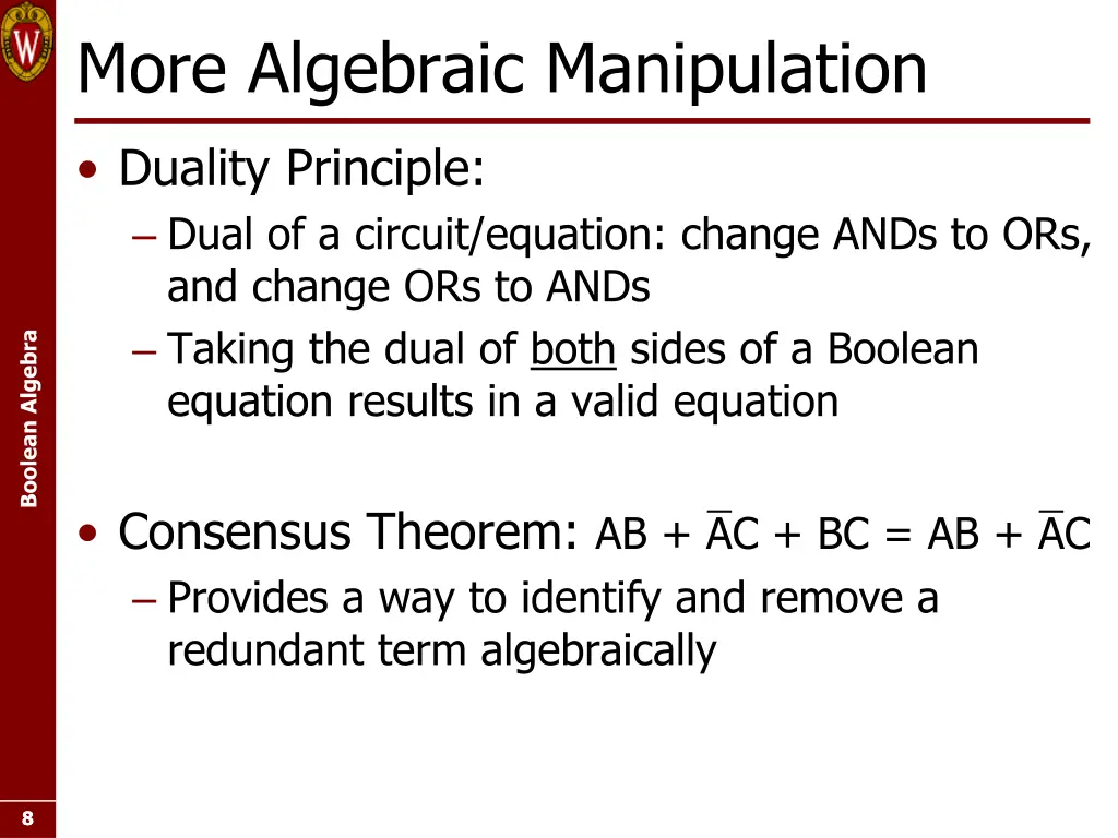 more algebraic manipulation