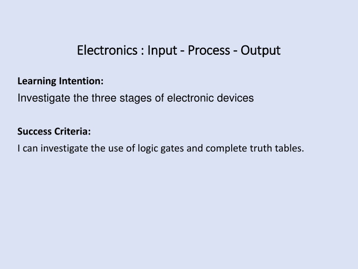 electronics input electronics input process