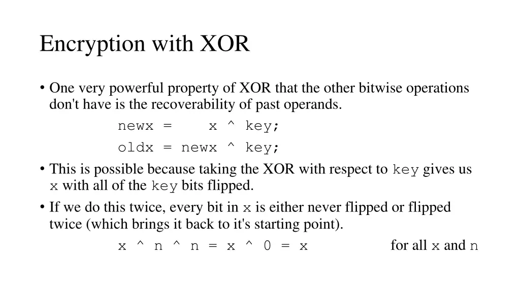 encryption with xor