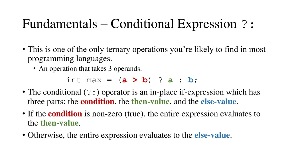 fundamentals conditional expression
