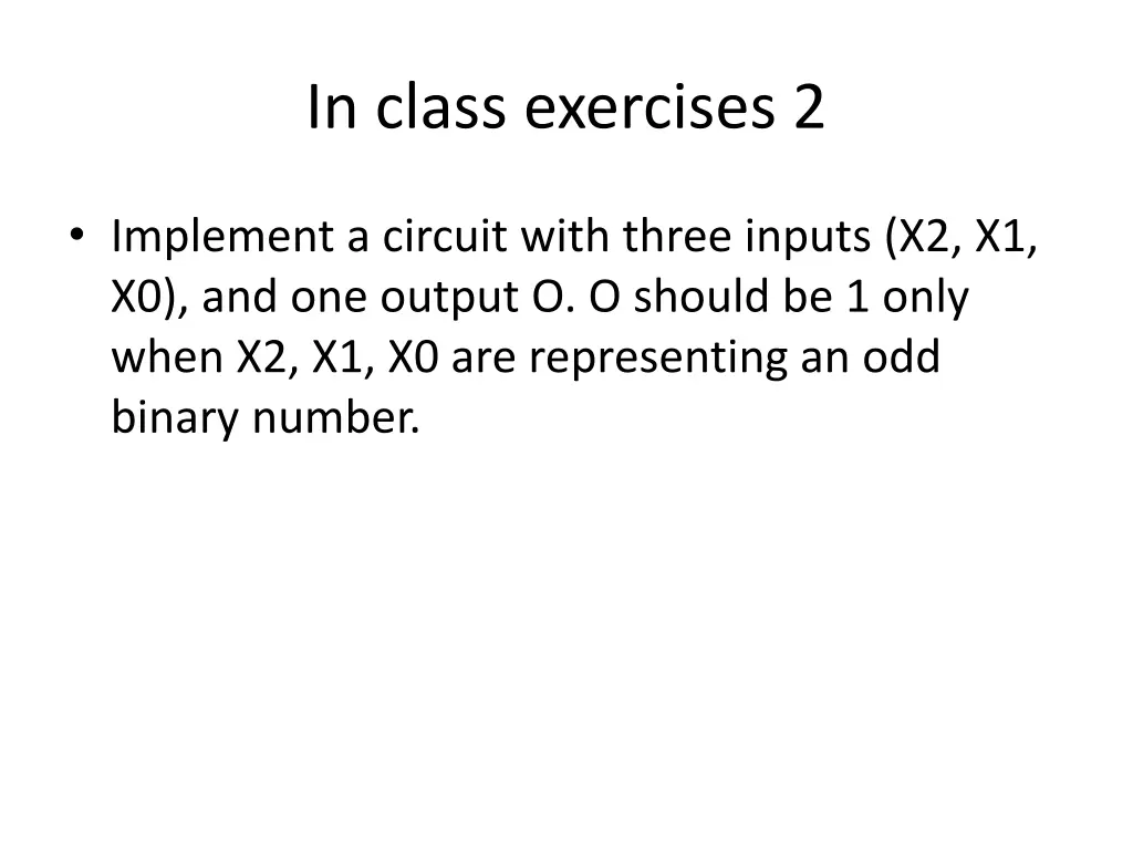 in class exercises 2