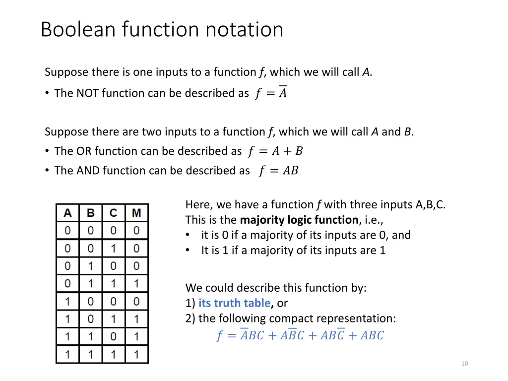 boolean function notation 1
