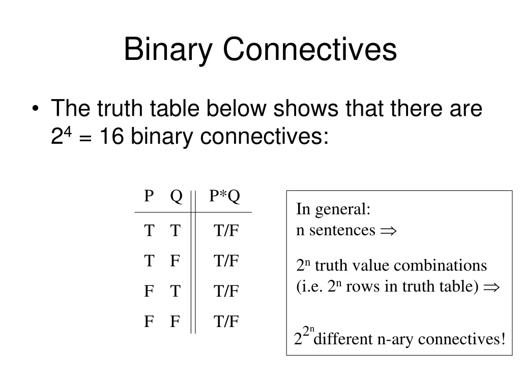 binary connectives