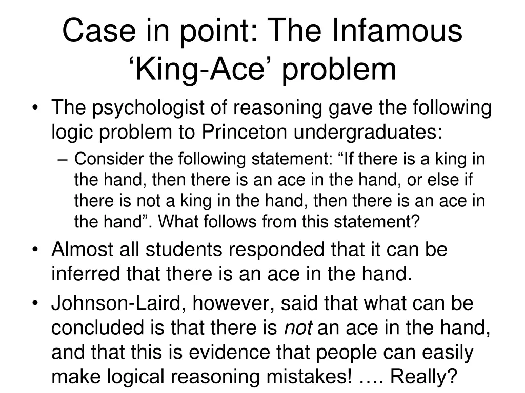 case in point the infamous king ace problem