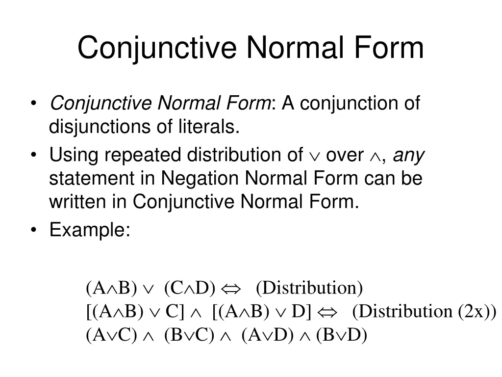 conjunctive normal form