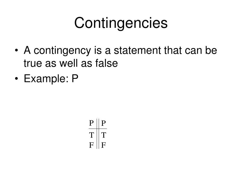 contingencies