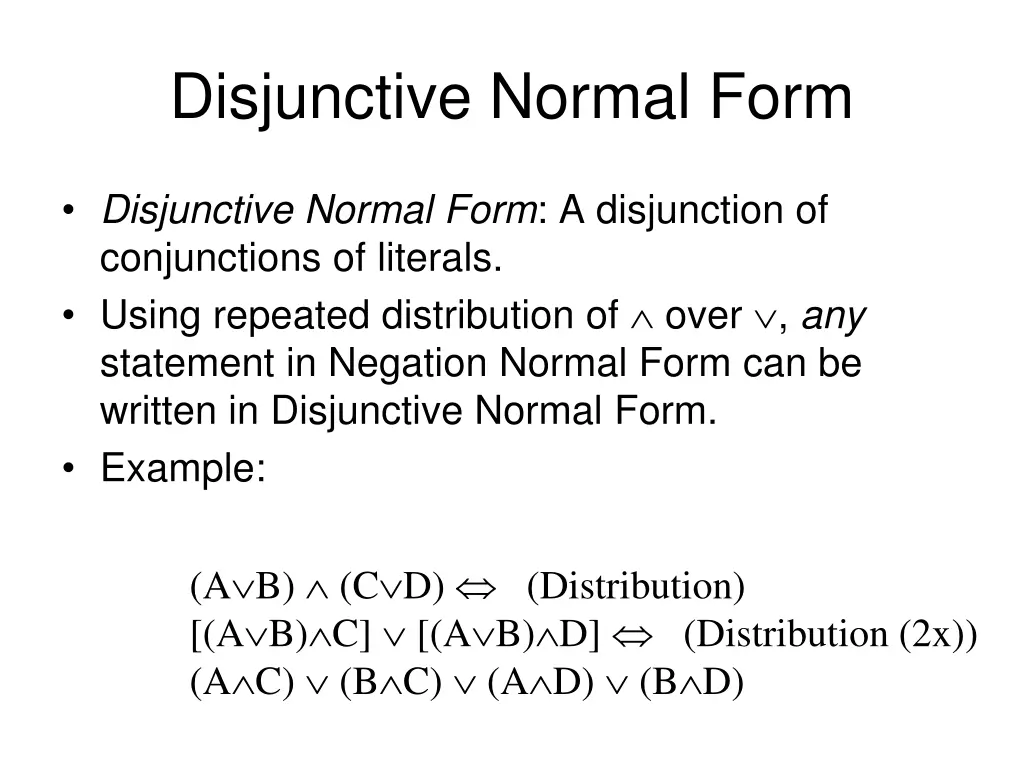 disjunctive normal form