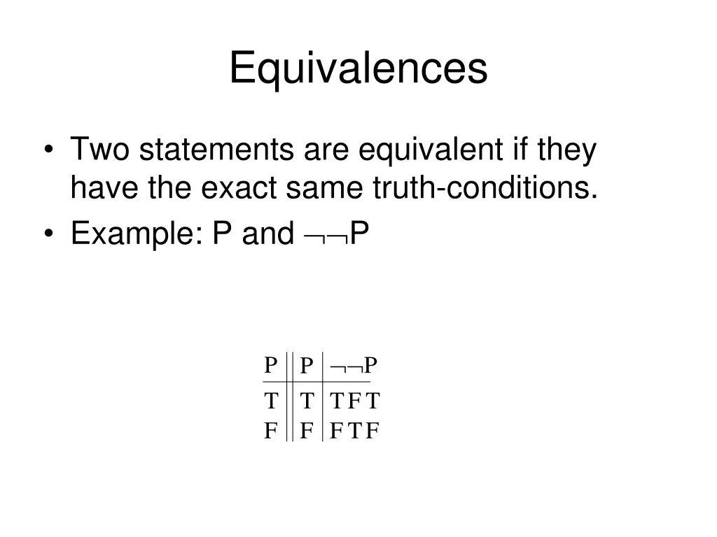 equivalences