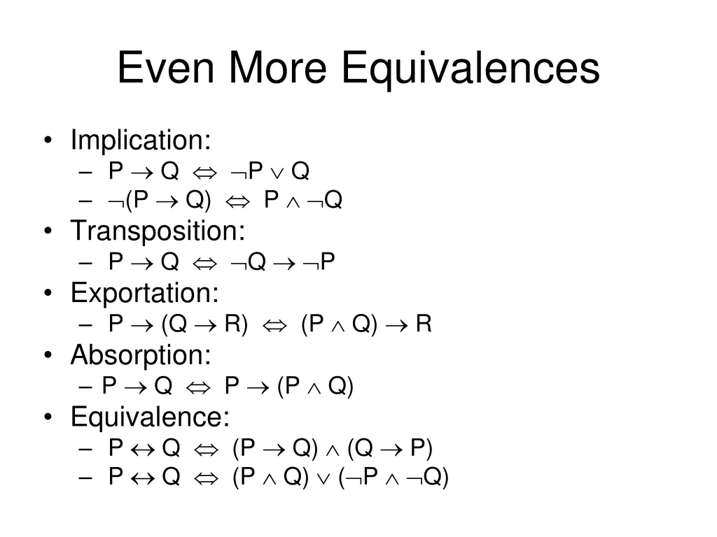 even more equivalences