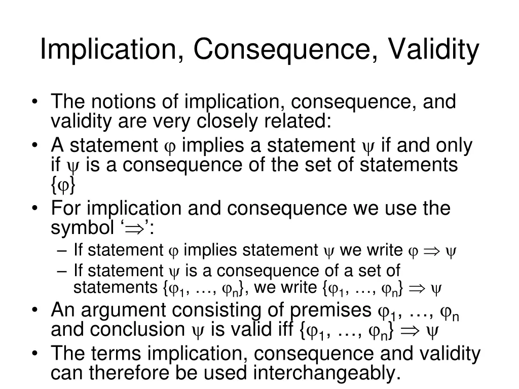 implication consequence validity