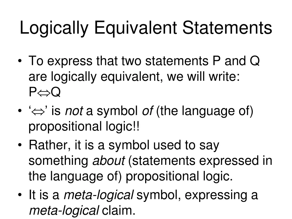 logically equivalent statements