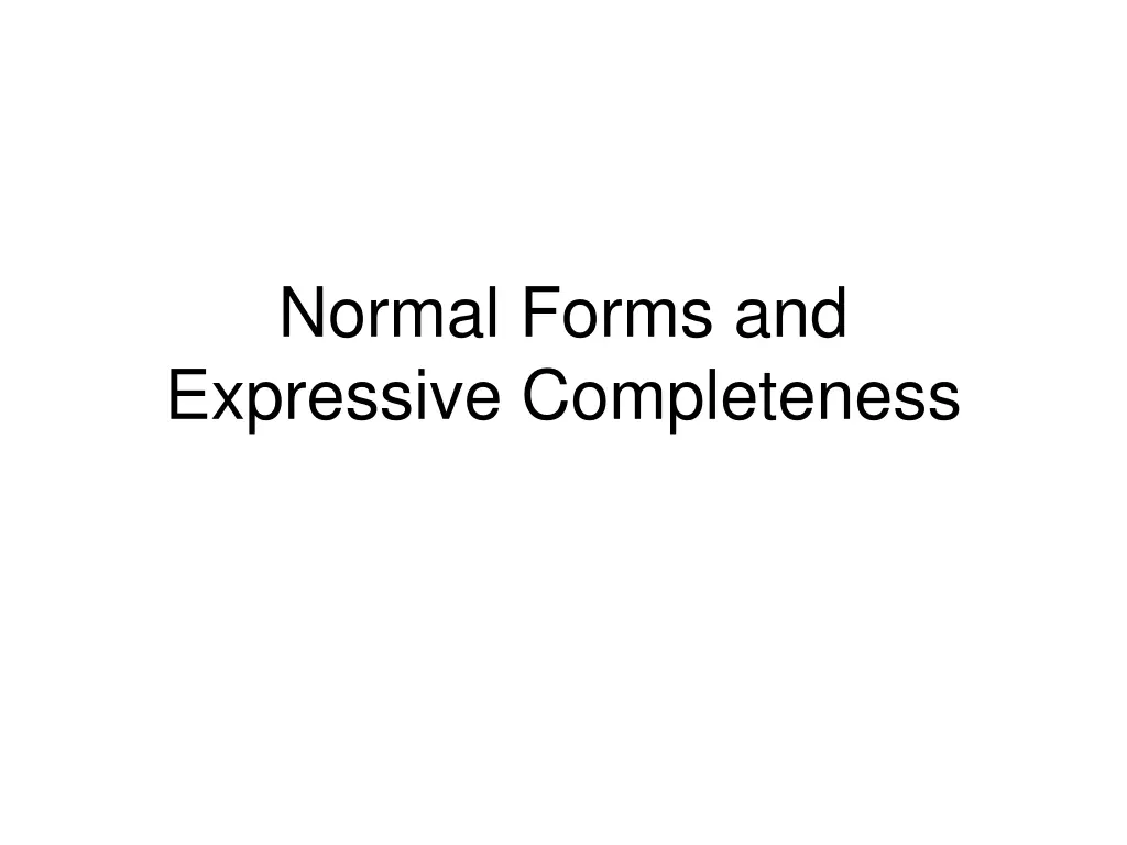 normal forms and expressive completeness