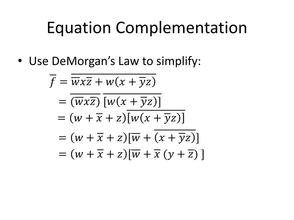 equation complementation 1