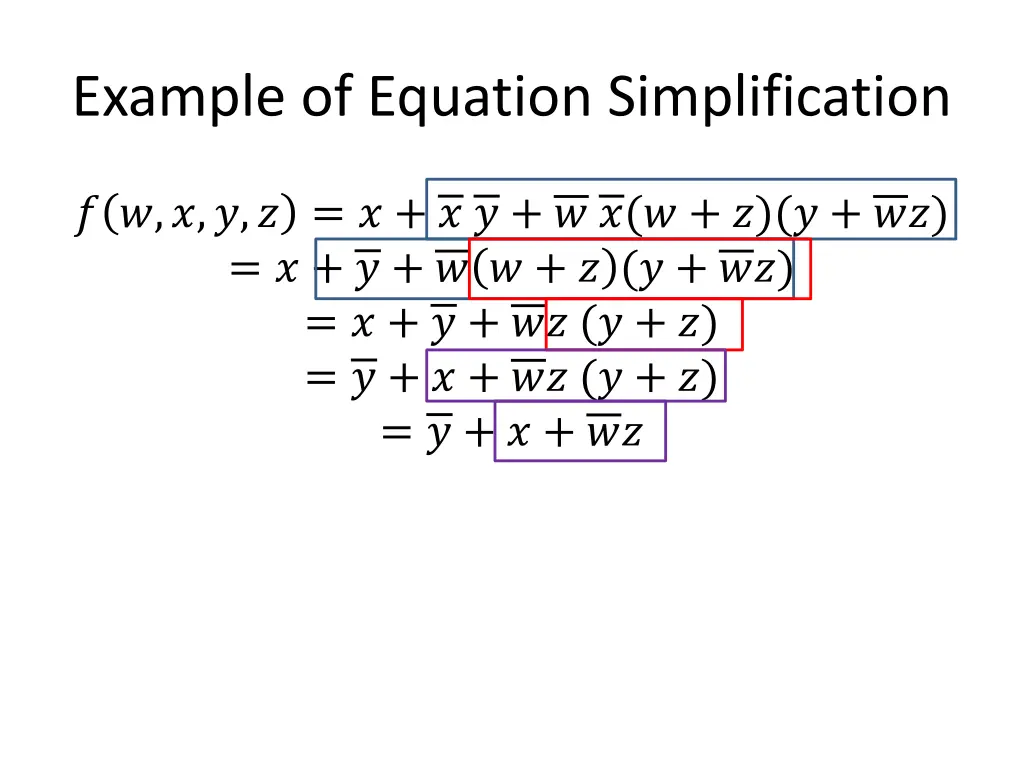 example of equation simplification