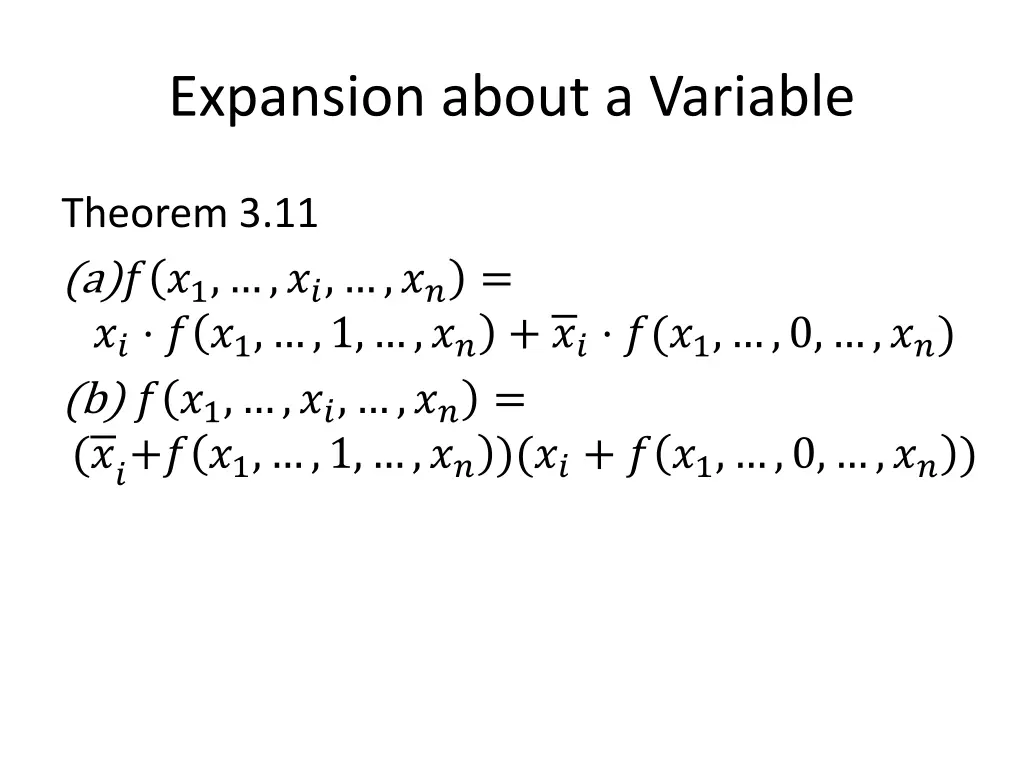 expansion about a variable 1